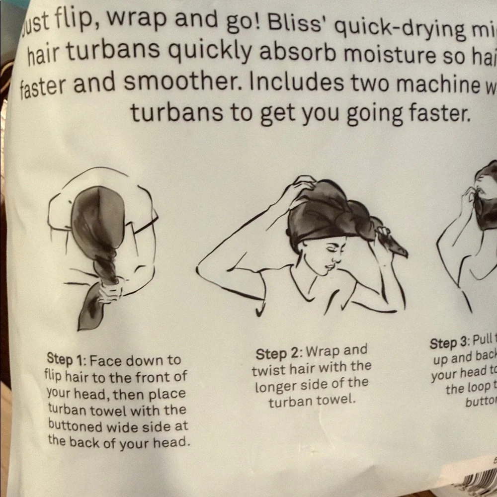 Bliss Microfiber Hair Turban Duo in Cream - Picture 3 of 9